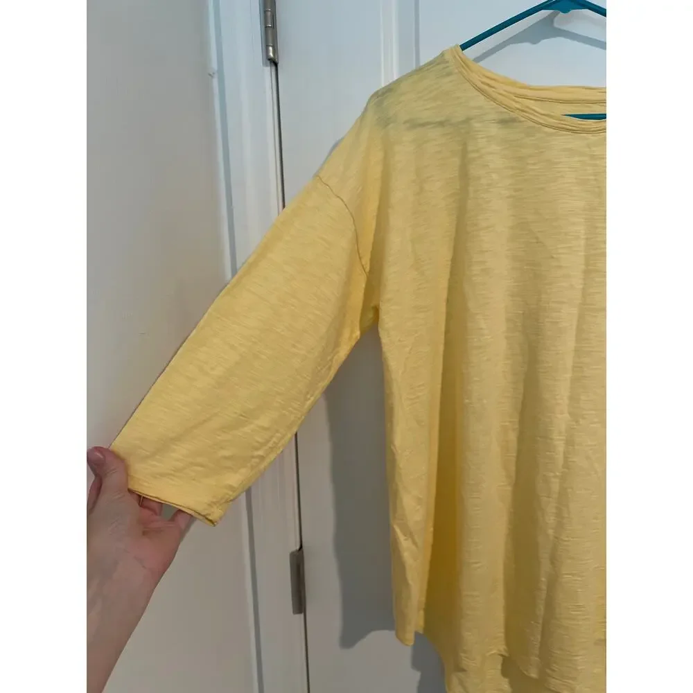 Chico’s Yellow Cotton Top – Size 2 (US Large 12/14) - Picture 2 of 6